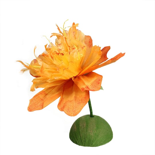 Orange and Green Floral Craft Stem